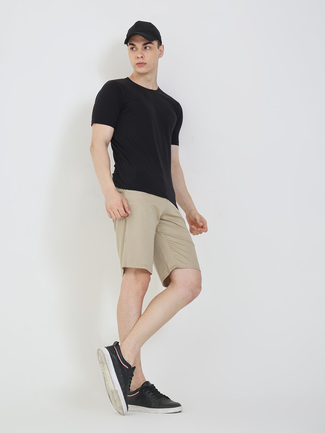 MM-21 Beige Men’s Regular Fit Cotton Chino Shorts – Casual Wear-MJ19